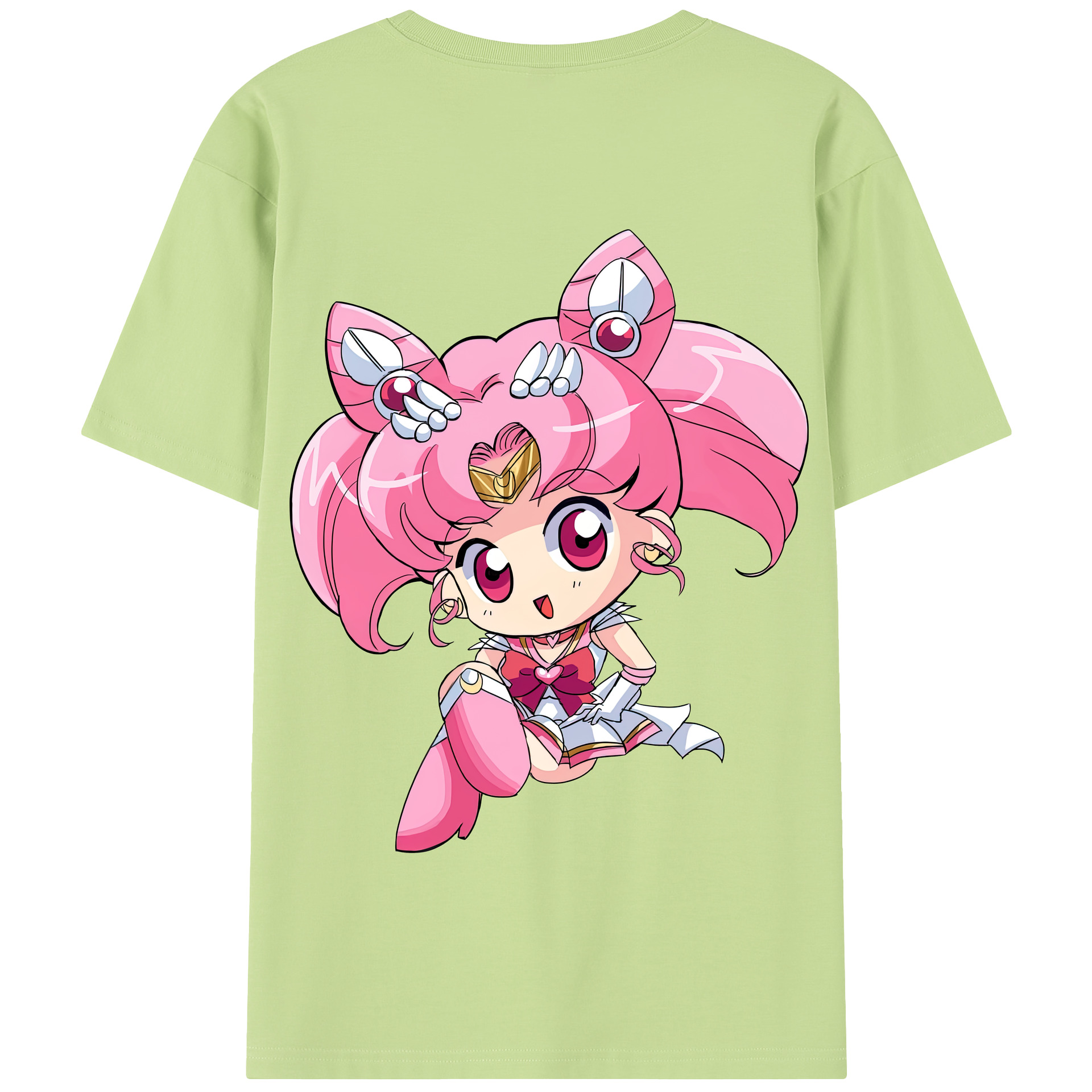 （画像用） 美少女戦士セーラームーン ちびうさ Sailor Moon Chibiusa Tsukino Usagi Small Lady Serenity 綿100％半袖Tシャツ（背面プリント）